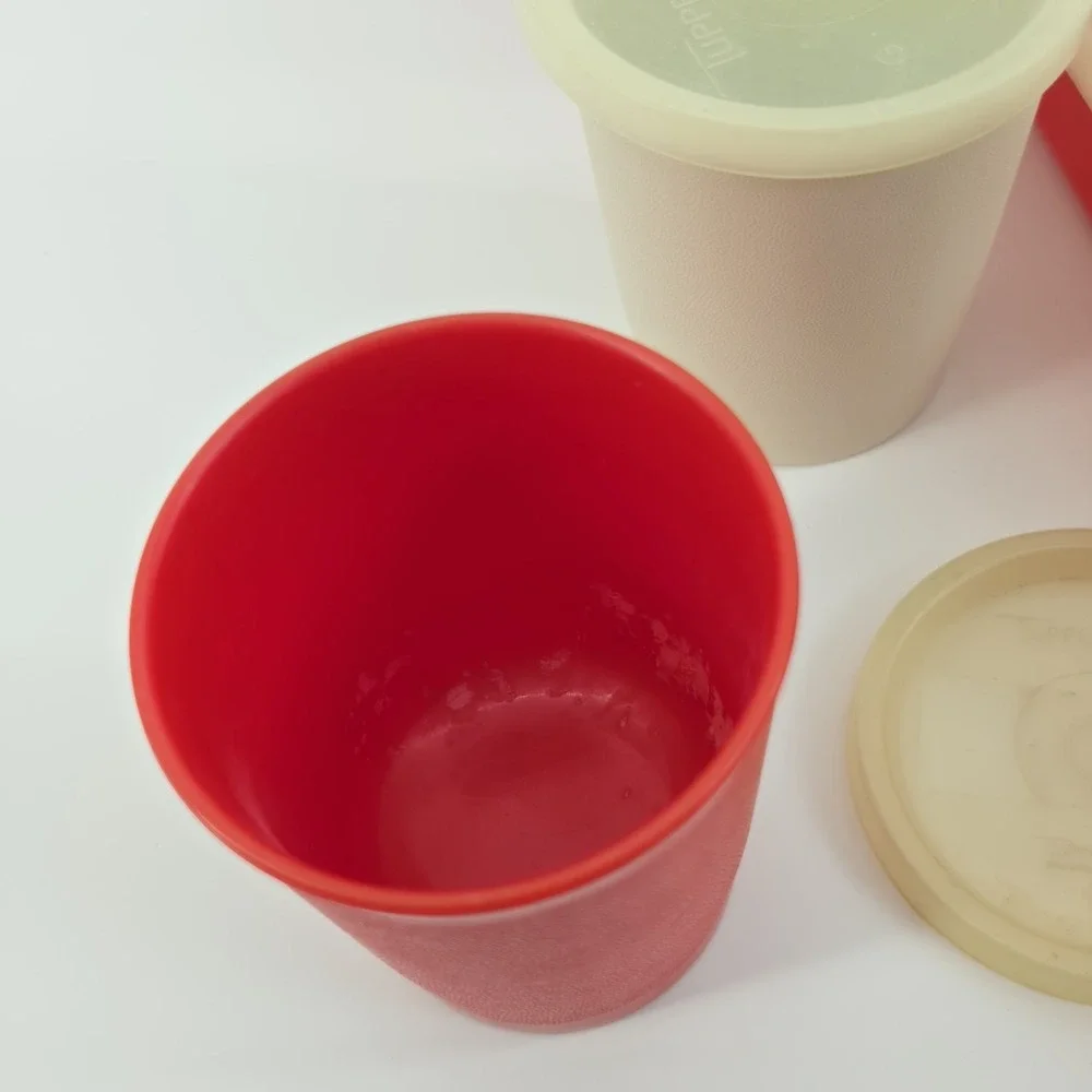 Tupperware Red Pack N Carry Lunch Box Set Made in USA 70s Vintage